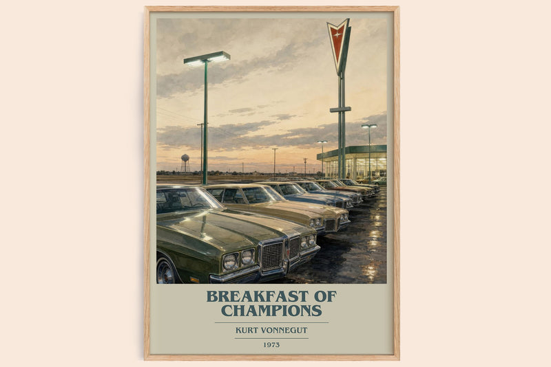 Breakfast of Champions Book Cover Poster by Kurt Vonnegut (Modern Minimalist style)