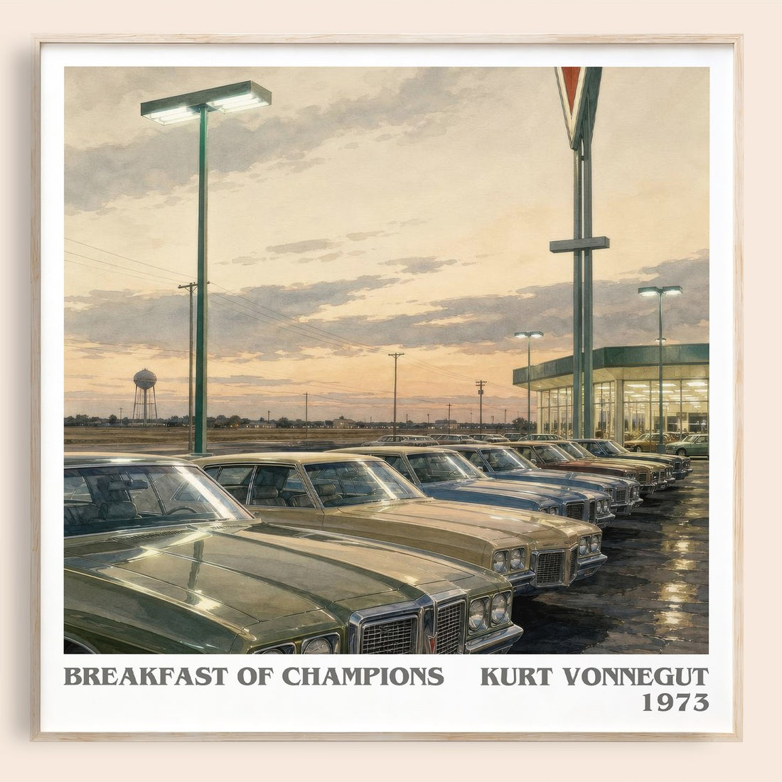 Breakfast of Champions literary book poster by Kurt Vonnegut – framed literary art print