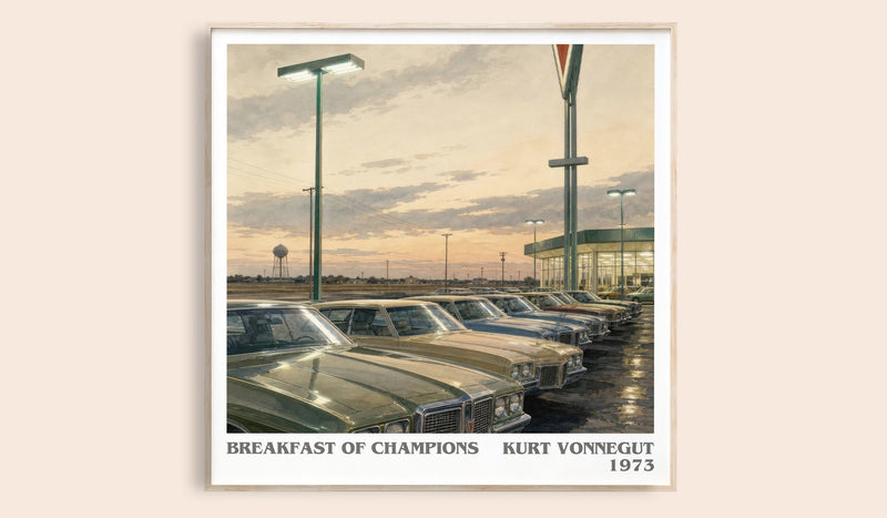Breakfast of Champions Literary Art Print by Kurt Vonnegut (Square style)