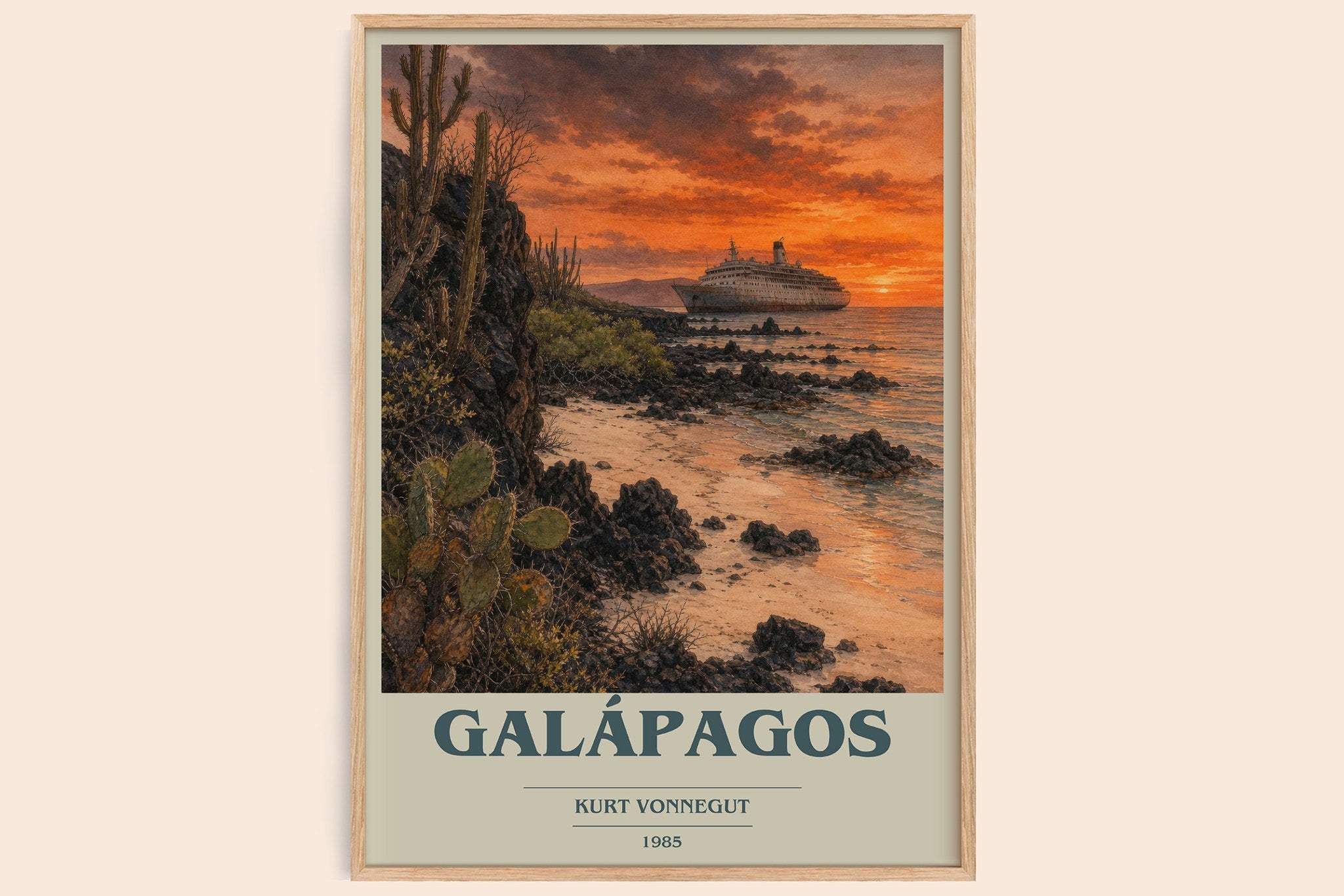 Galápagos Book Cover Poster by Kurt Vonnegut