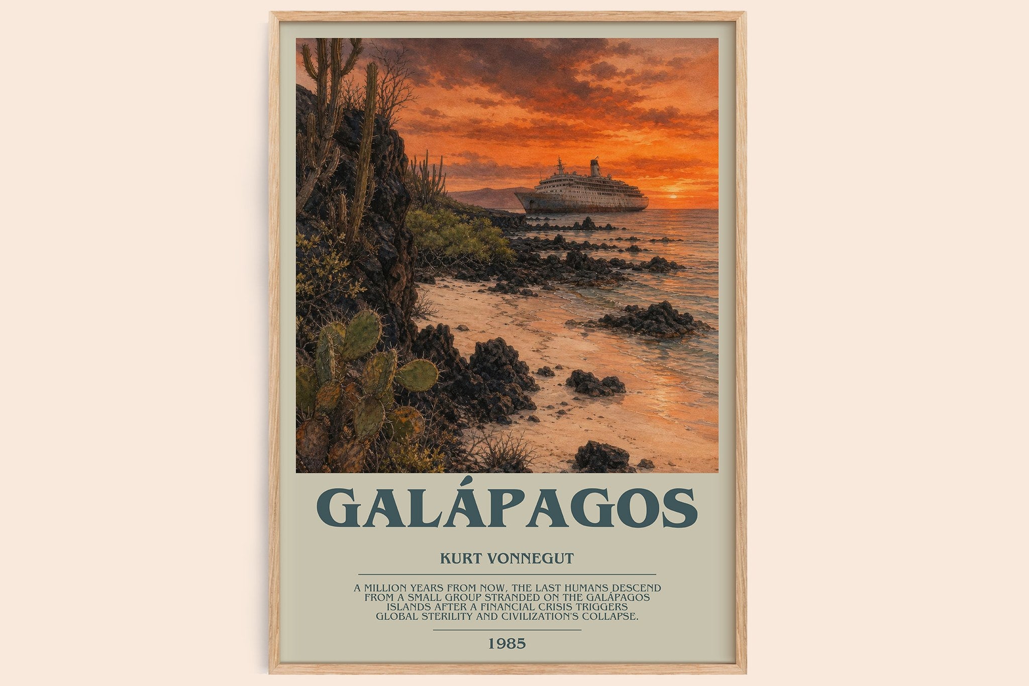 Galápagos Bookish Wall Art by Kurt Vonnegut