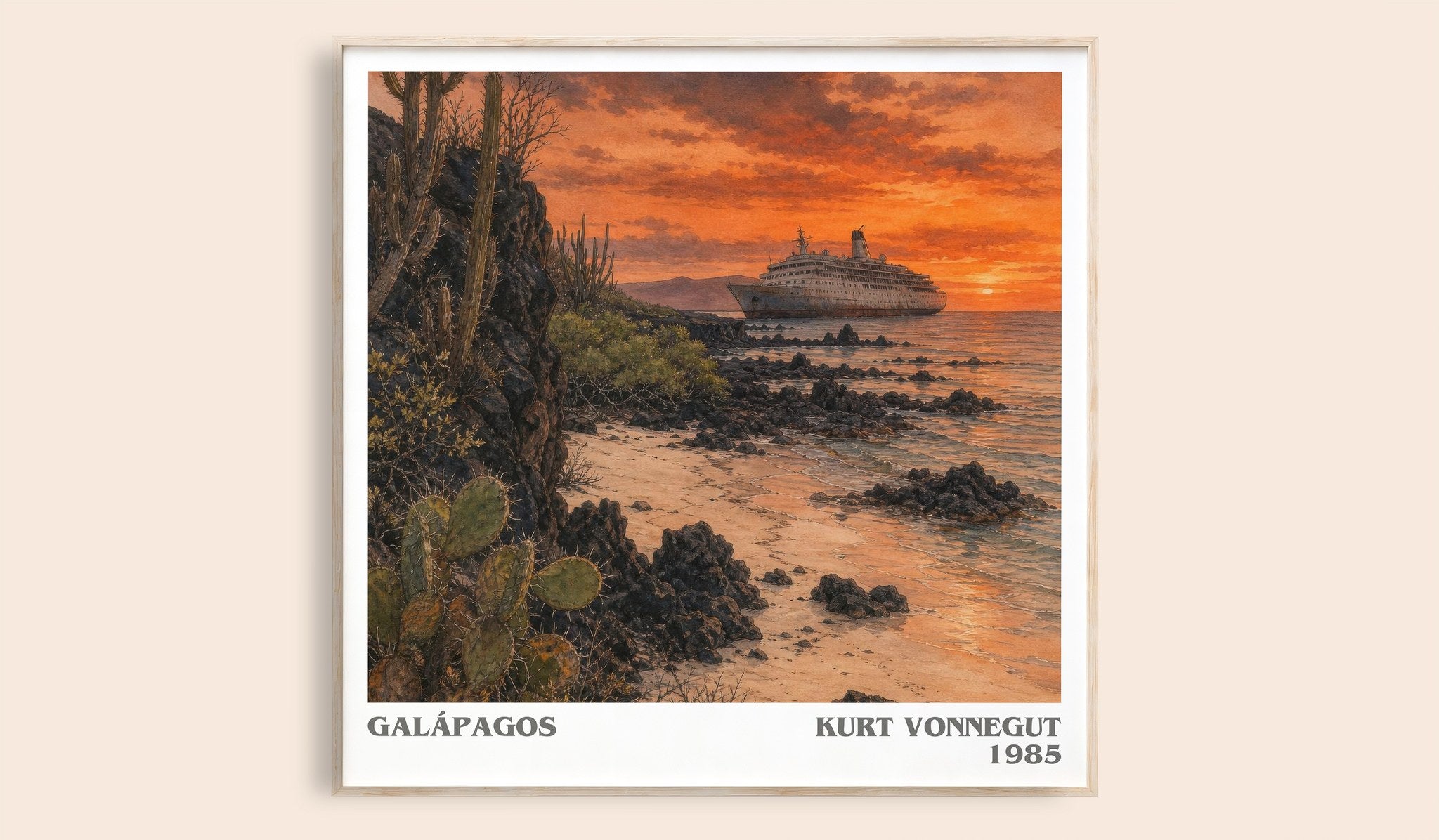 Galápagos Literary Art Print by Kurt Vonnegut