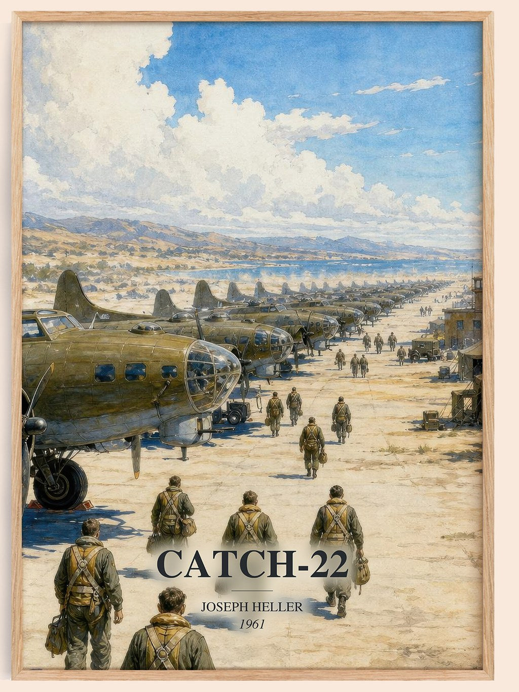 Catch-22 watercolour book poster by Joseph Heller – framed literary art print