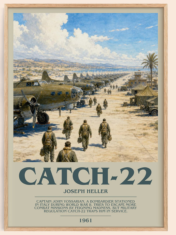 Catch-22 bookish book poster by Joseph Heller – framed literary art print
