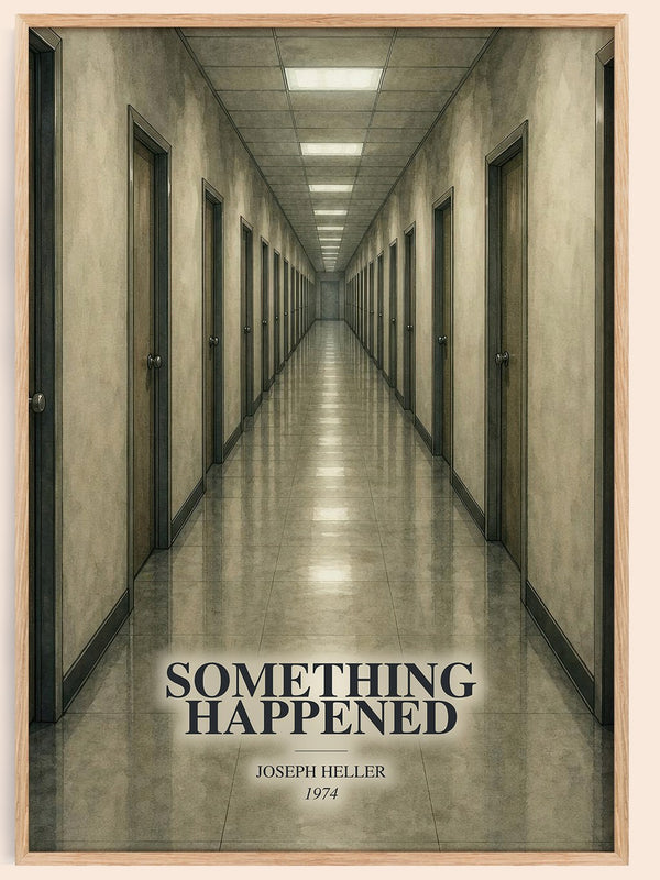 Something Happened watercolour book poster by Joseph Heller – framed literary art print