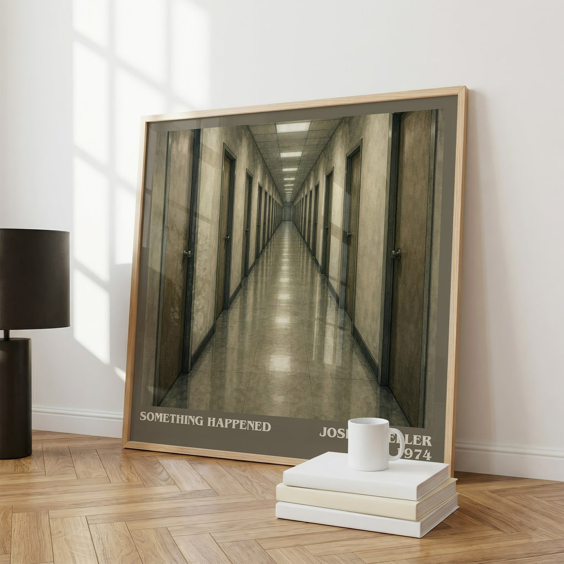 Something Happened literary print framed by window – literary home decor