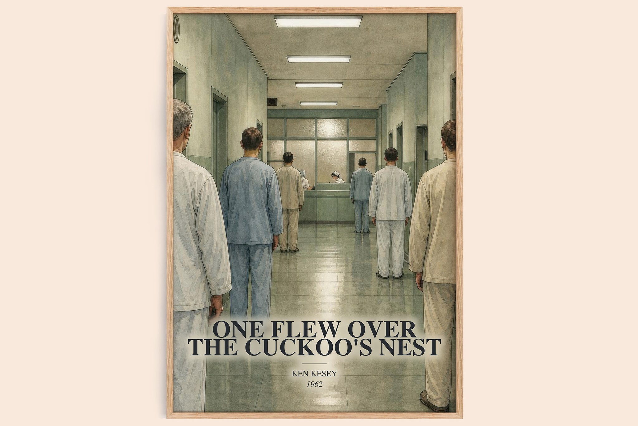 One Flew Over the Cuckoo's Nest Book Watercolour Illustration by Ken Kesey