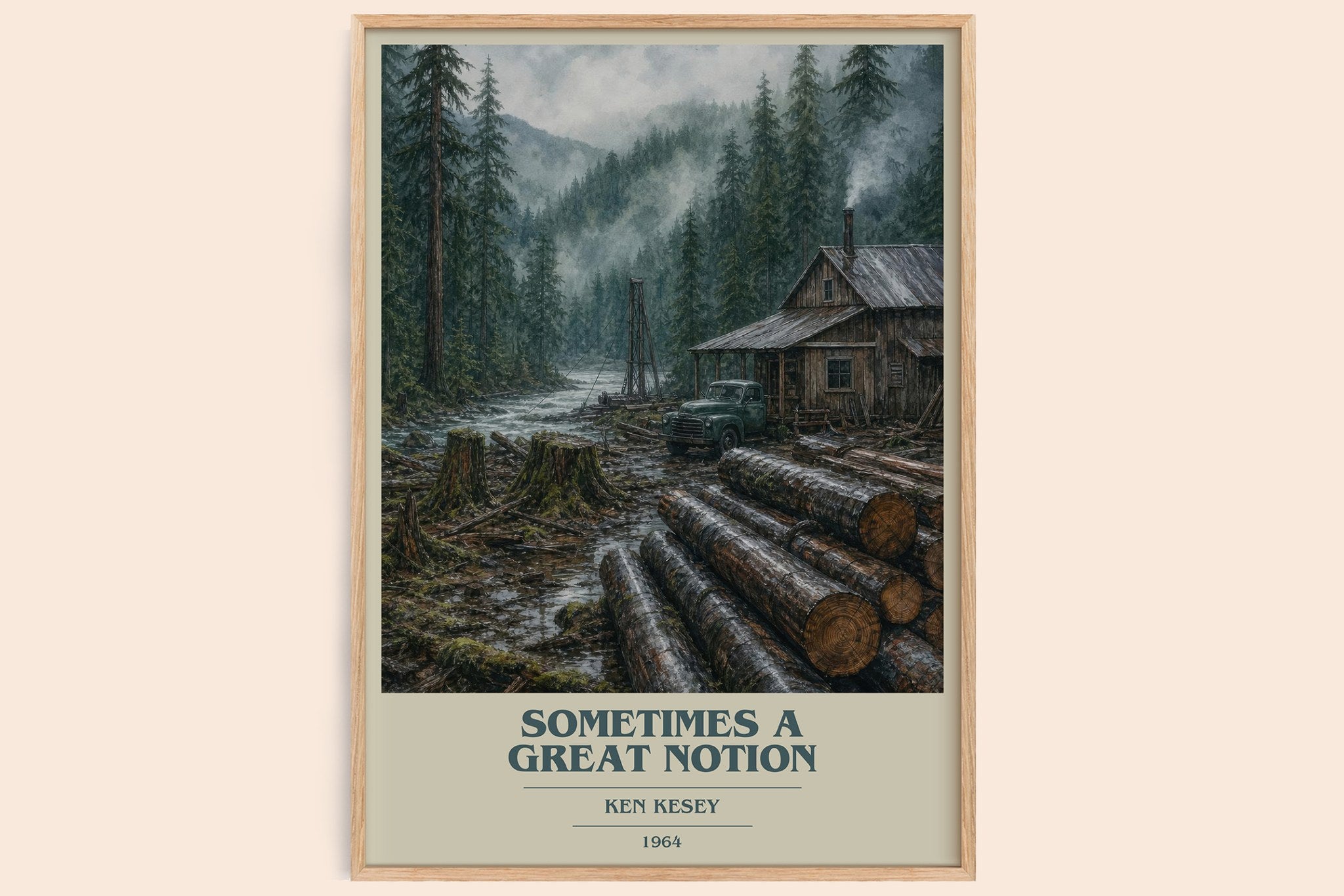Sometimes a Great Notion Book Cover Poster by Ken Kesey