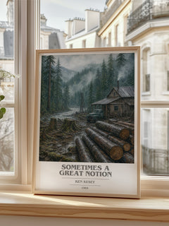 Sometimes a Great Notion book cover poster colour and style options – Ken Kesey book art