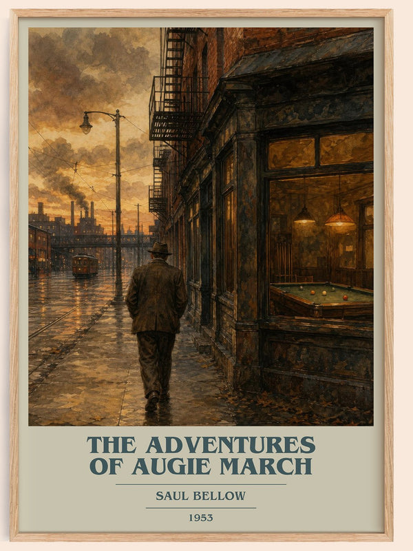 The Adventures of Augie March book cover book poster by Saul Bellow – framed literary art print