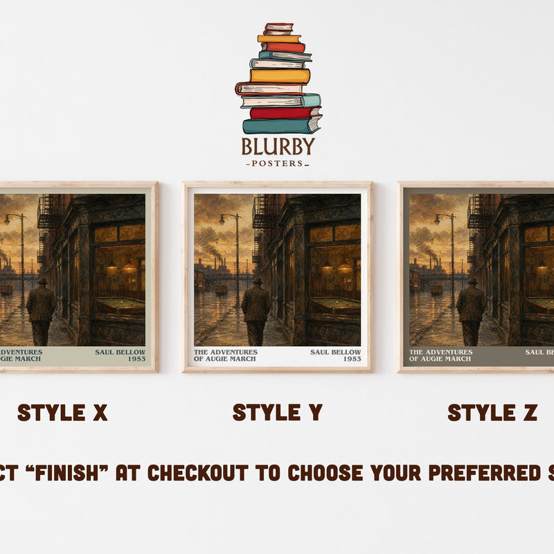 The Adventures of Augie March literary print in frame leaning in hallway – literary fiction wall art