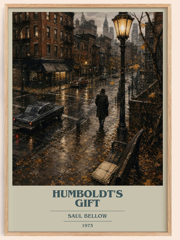 Humboldt's Gift book cover book poster by Saul Bellow – framed literary art print