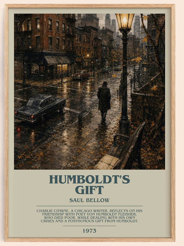 Humboldt's Gift bookish book poster by Saul Bellow – framed literary art print