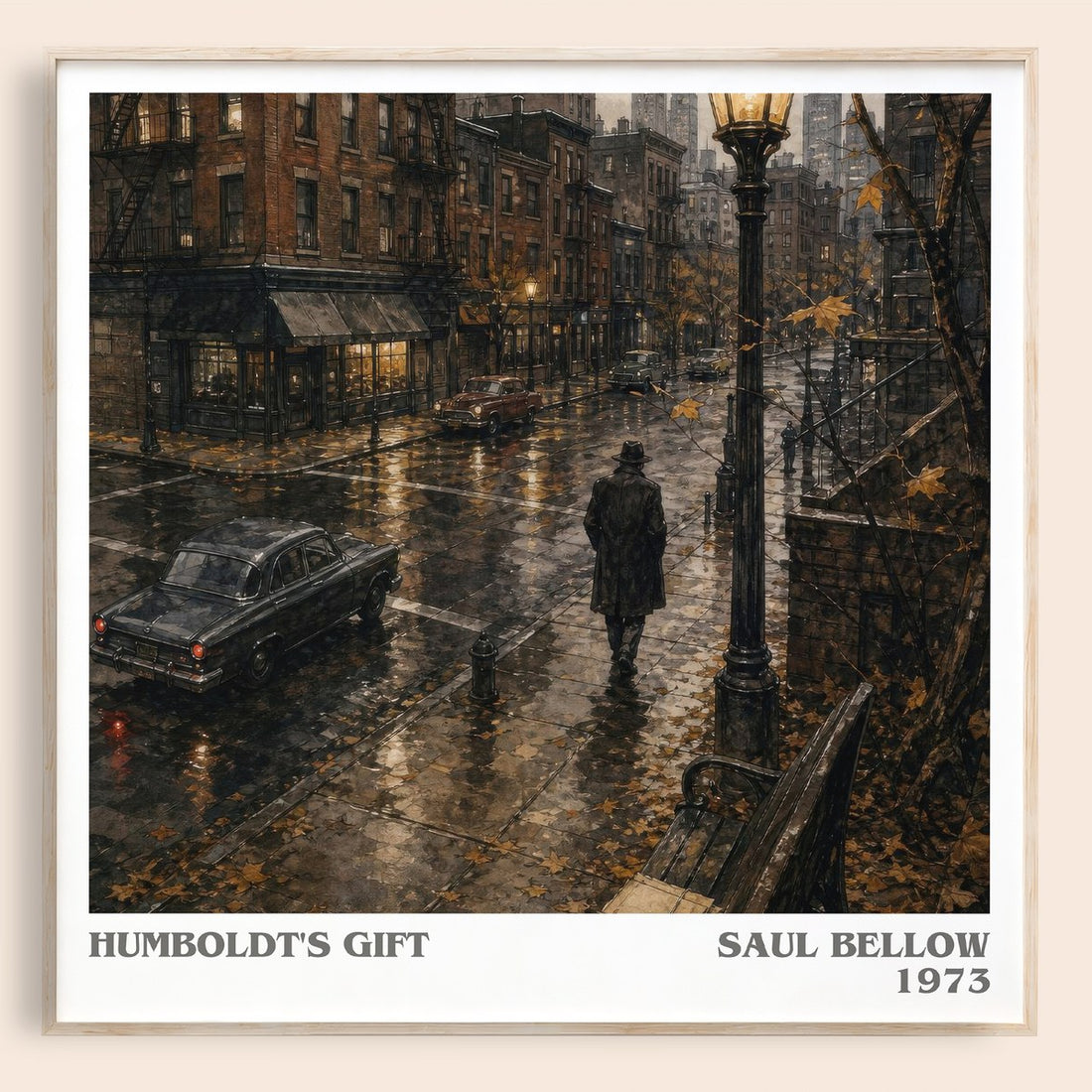 Humboldt's Gift literary book poster by Saul Bellow – framed literary art print