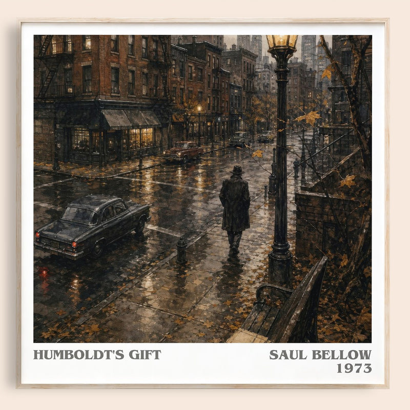 Humboldt's Gift literary book poster by Saul Bellow – framed literary art print