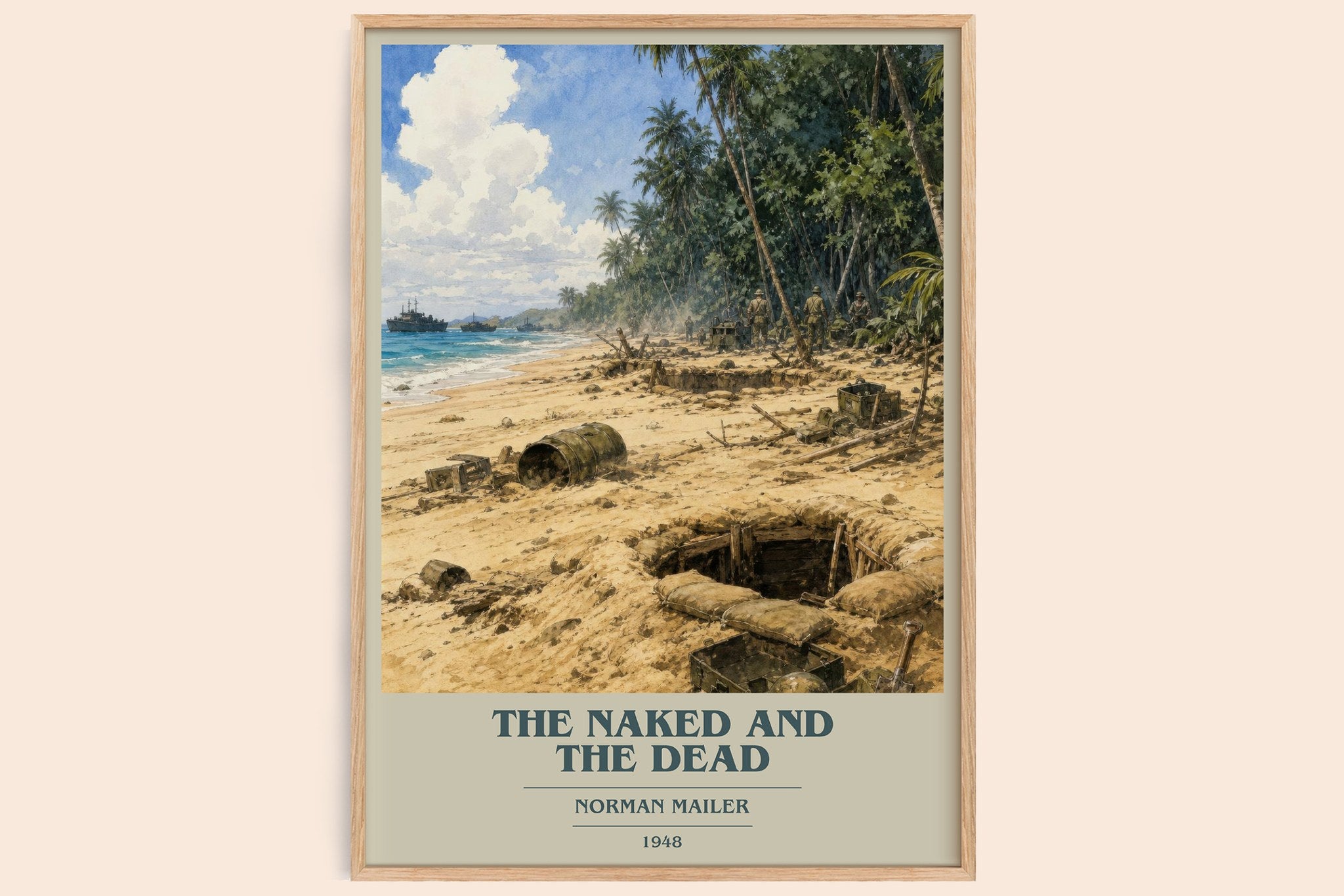 The Naked and the Dead Book Cover Poster by Norman Mailer