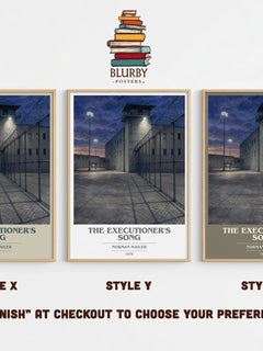 The Executioner's Song book cover print in frame leaning in hallway – non fiction wall art