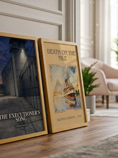 The Executioner's Song watercolour print framed by window – literary home decor