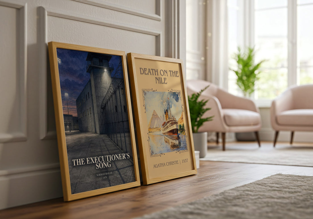 The Executioner's Song watercolour print framed by window – literary home decor