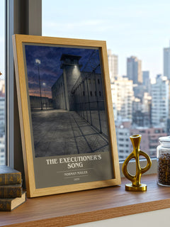 The Executioner's Song book cover print framed by window – literary home decor