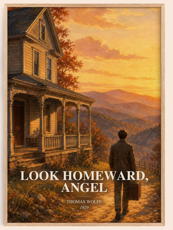 Look Homeward, Angel watercolour book poster by Thomas Wolfe – framed literary art print