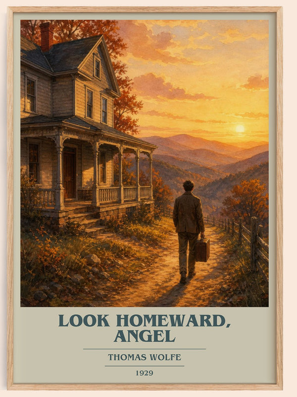 Look Homeward, Angel book cover book poster by Thomas Wolfe – framed literary art print