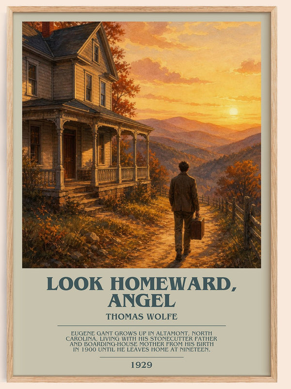 Look Homeward, Angel bookish book poster by Thomas Wolfe – framed literary art print