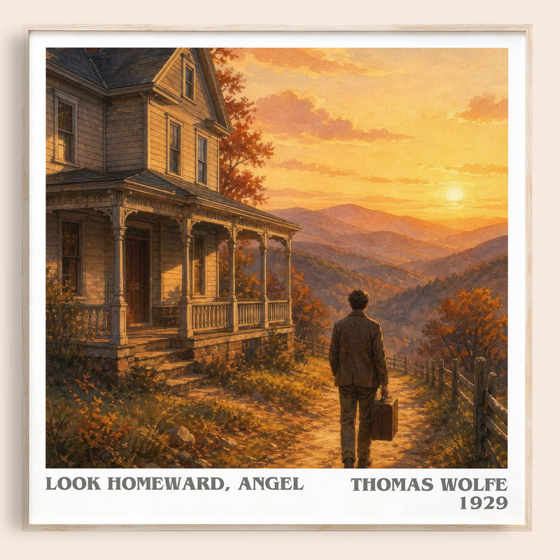 Look Homeward, Angel literary book poster by Thomas Wolfe – framed literary art print