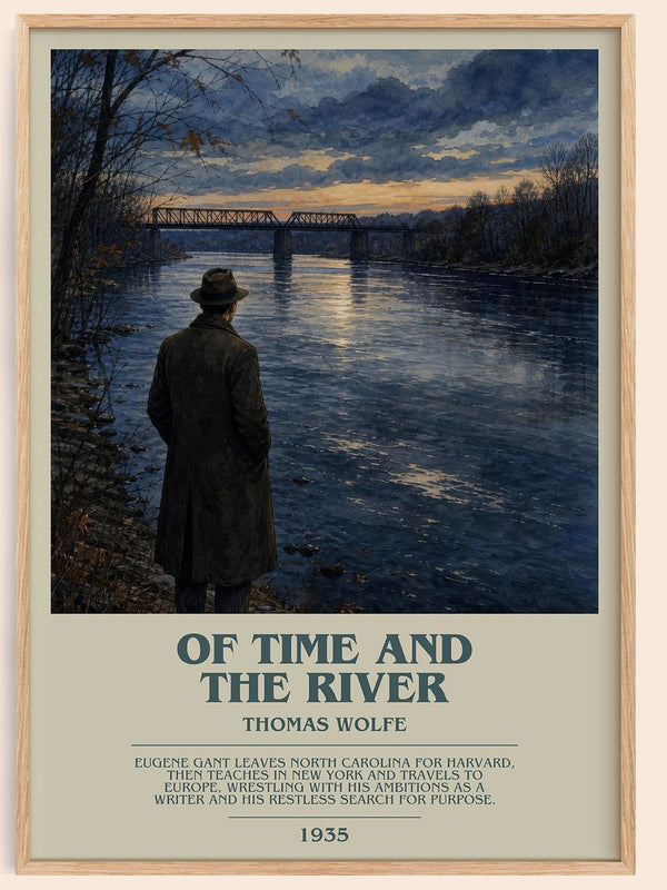 Of Time and the River bookish book poster by Thomas Wolfe – framed literary art print