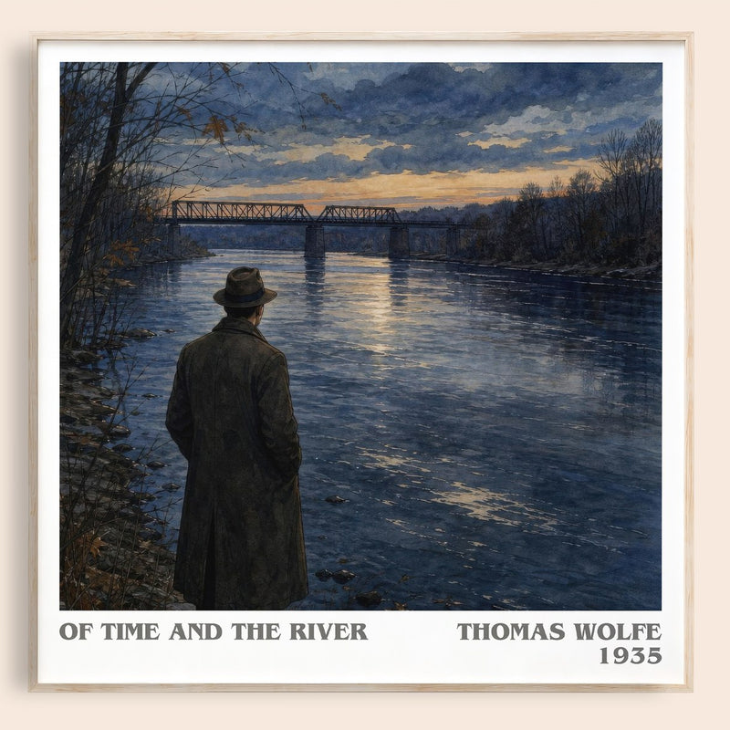Of Time and the River literary book poster by Thomas Wolfe – framed literary art print
