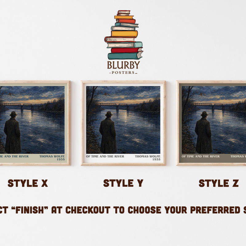 Of Time and the River literary print in frame leaning in hallway – literary fiction wall art