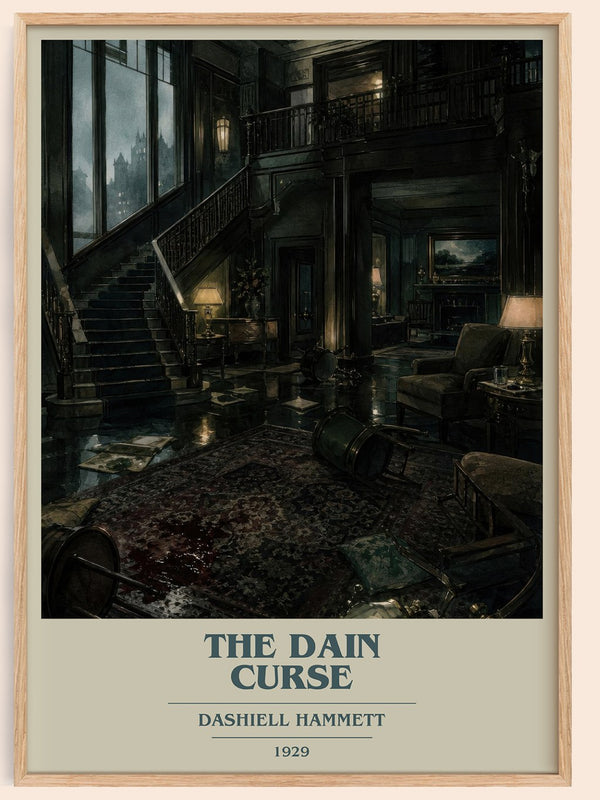 The Dain Curse book cover book poster by Dashiell Hammett – framed literary art print