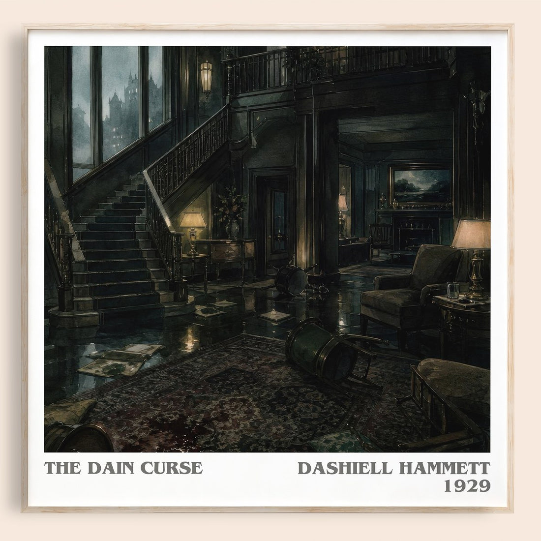 The Dain Curse literary book poster by Dashiell Hammett – framed literary art print