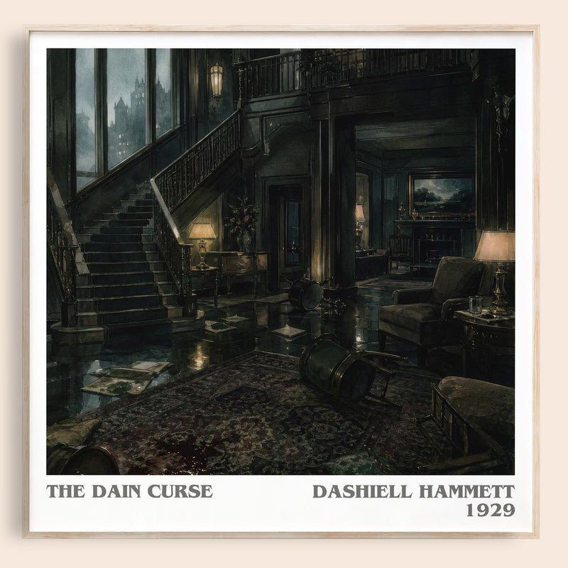 The Dain Curse literary book poster by Dashiell Hammett – framed literary art print