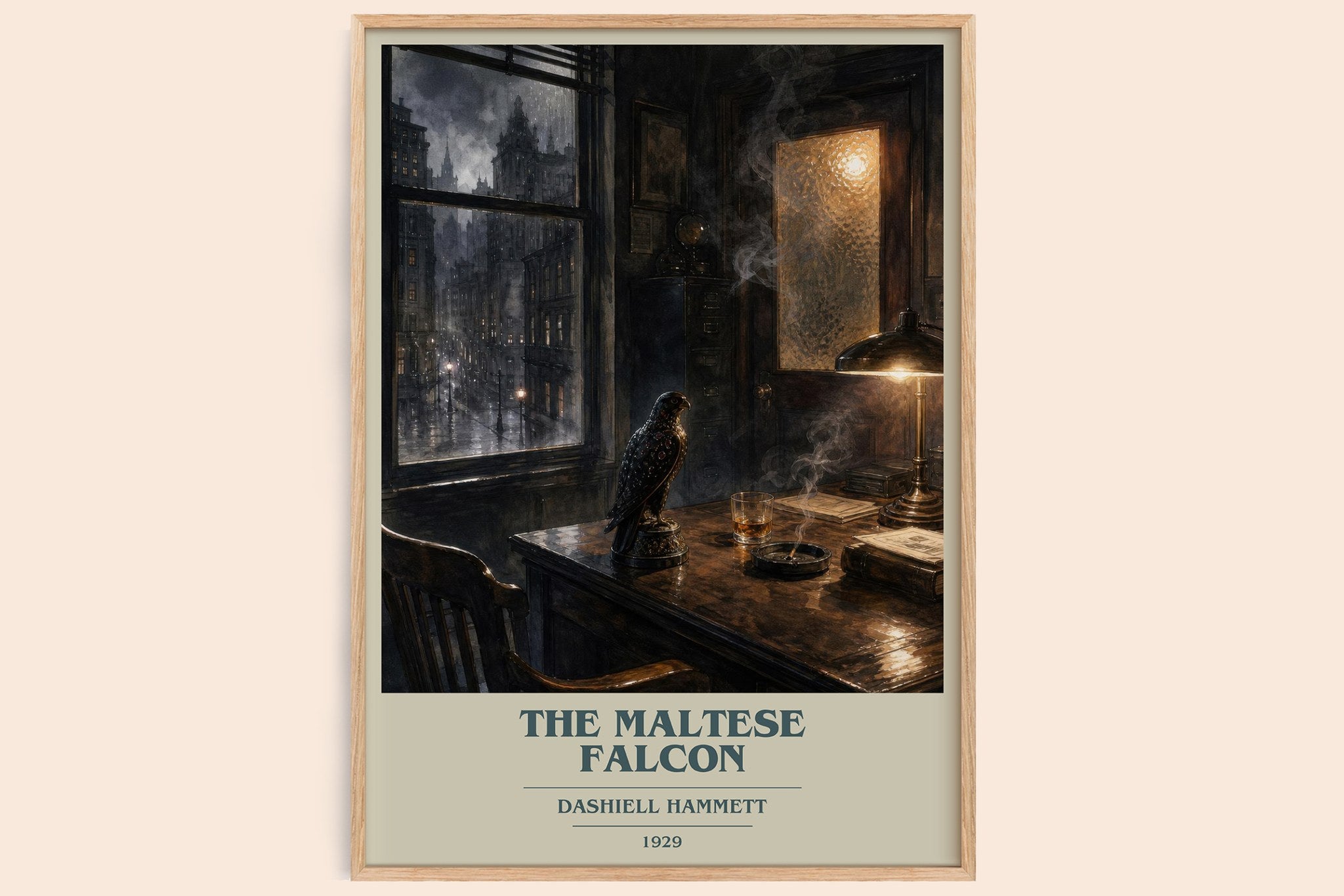 The Maltese Falcon Book Cover Poster by Dashiell Hammett