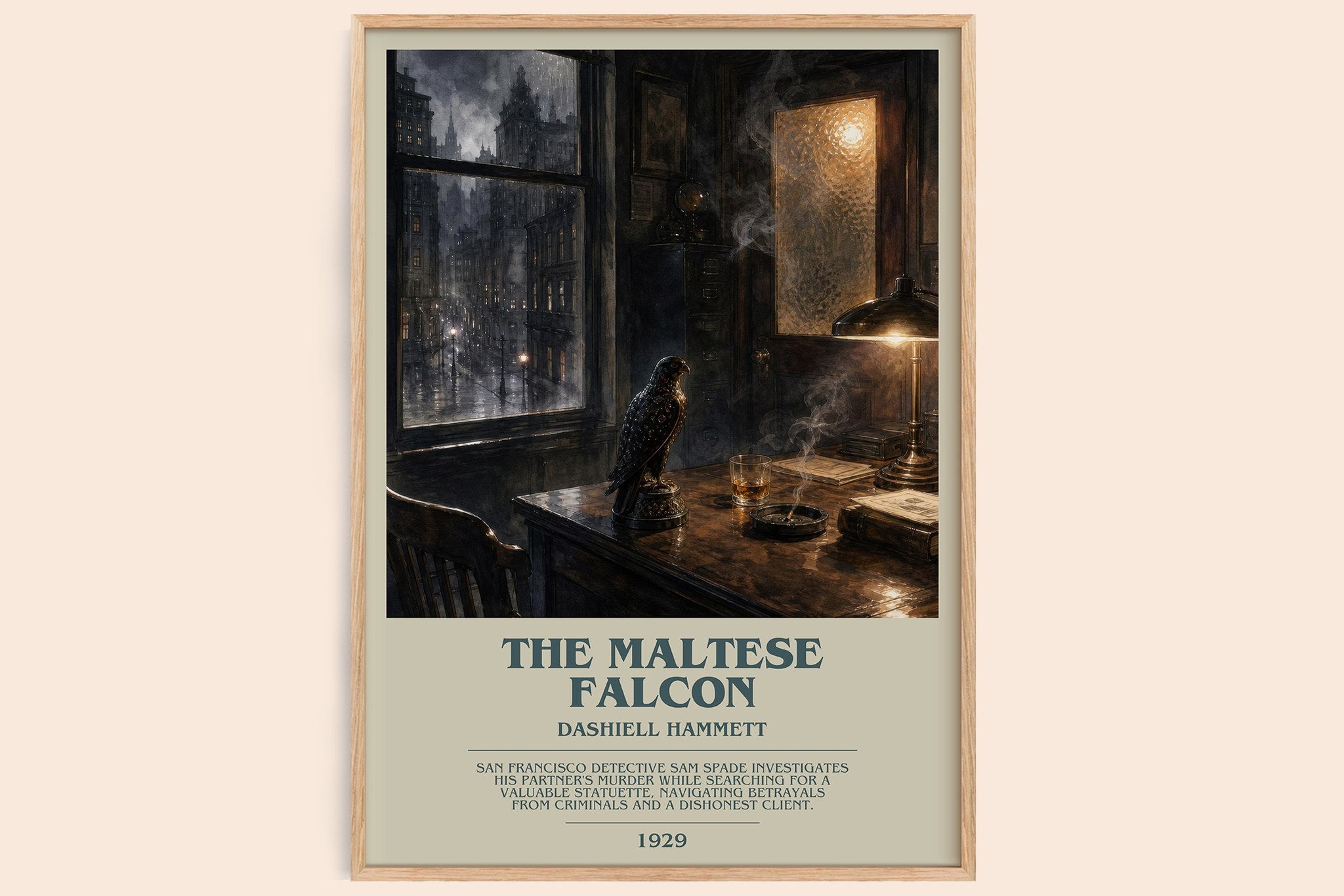 The Maltese Falcon Bookish Wall Art by Dashiell Hammett