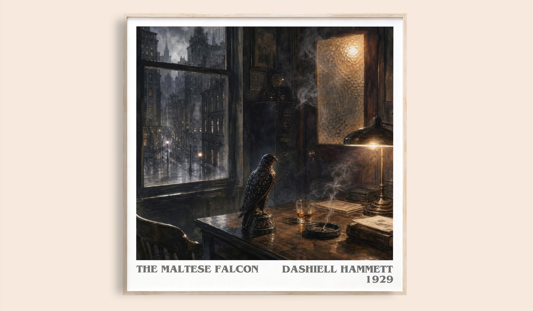 The Maltese Falcon Literary Art Print by Dashiell Hammett