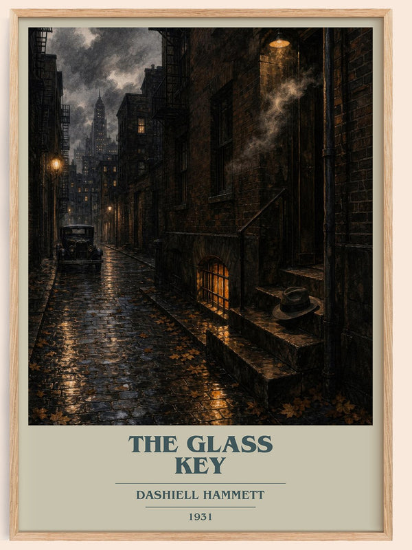 The Glass Key book cover book poster by Dashiell Hammett – framed literary art print