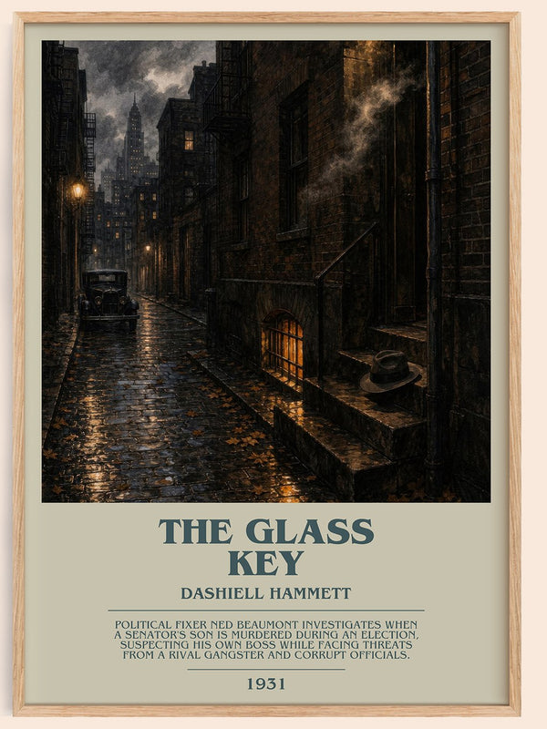 The Glass Key bookish book poster by Dashiell Hammett – framed literary art print