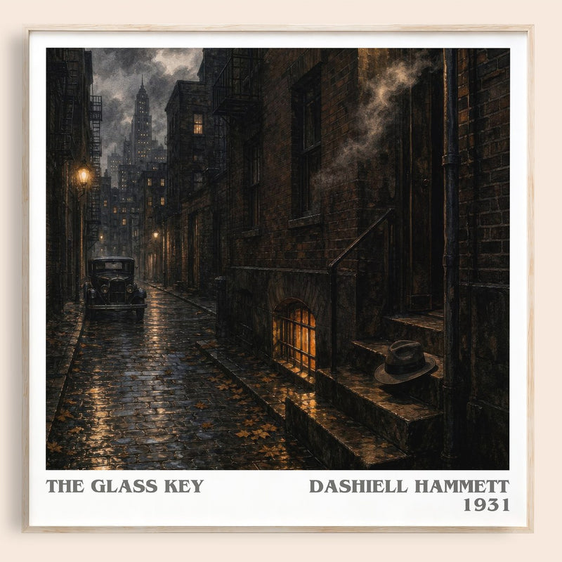 The Glass Key literary book poster by Dashiell Hammett – framed literary art print