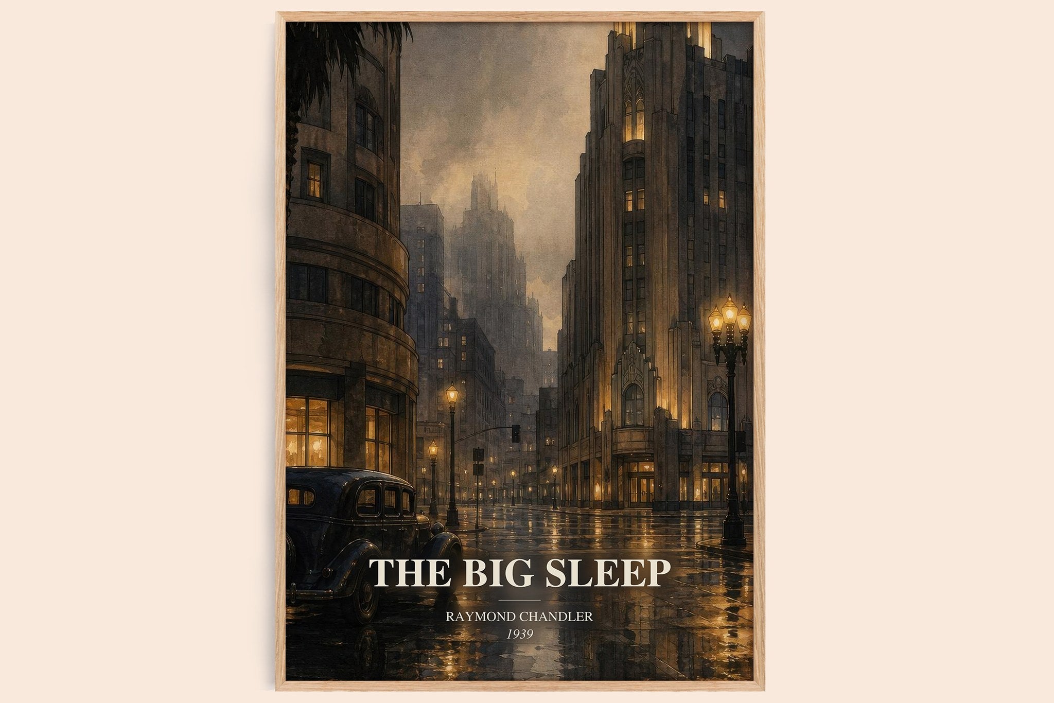The Big Sleep Book Watercolour Illustration by Raymond Chandler