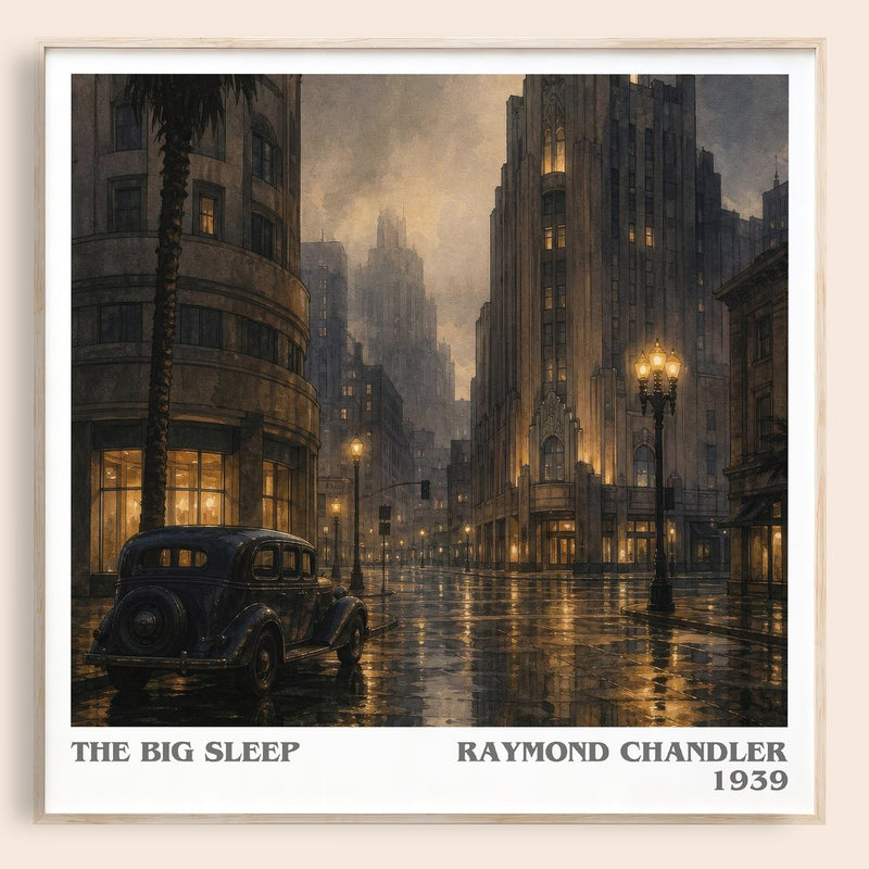 The Big Sleep literary book poster by Raymond Chandler – framed literary art print