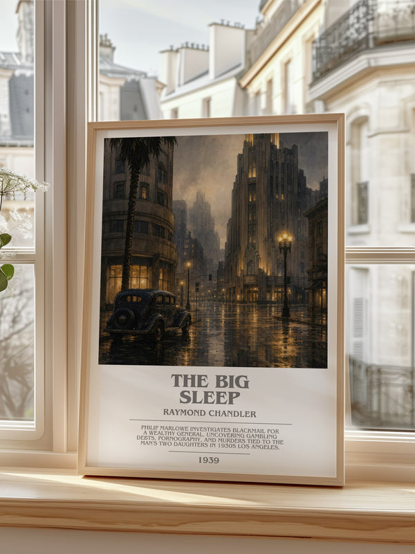 The Big Sleep bookish poster colour and style options – Raymond Chandler book art