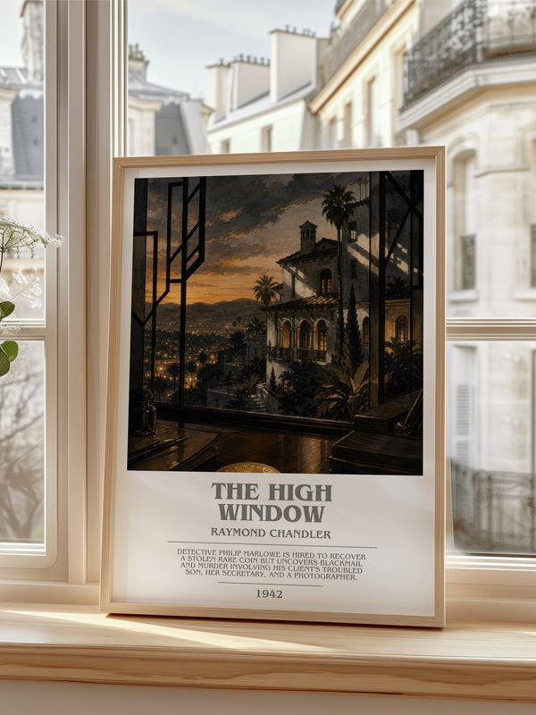 The High Window bookish poster colour and style options – Raymond Chandler book art
