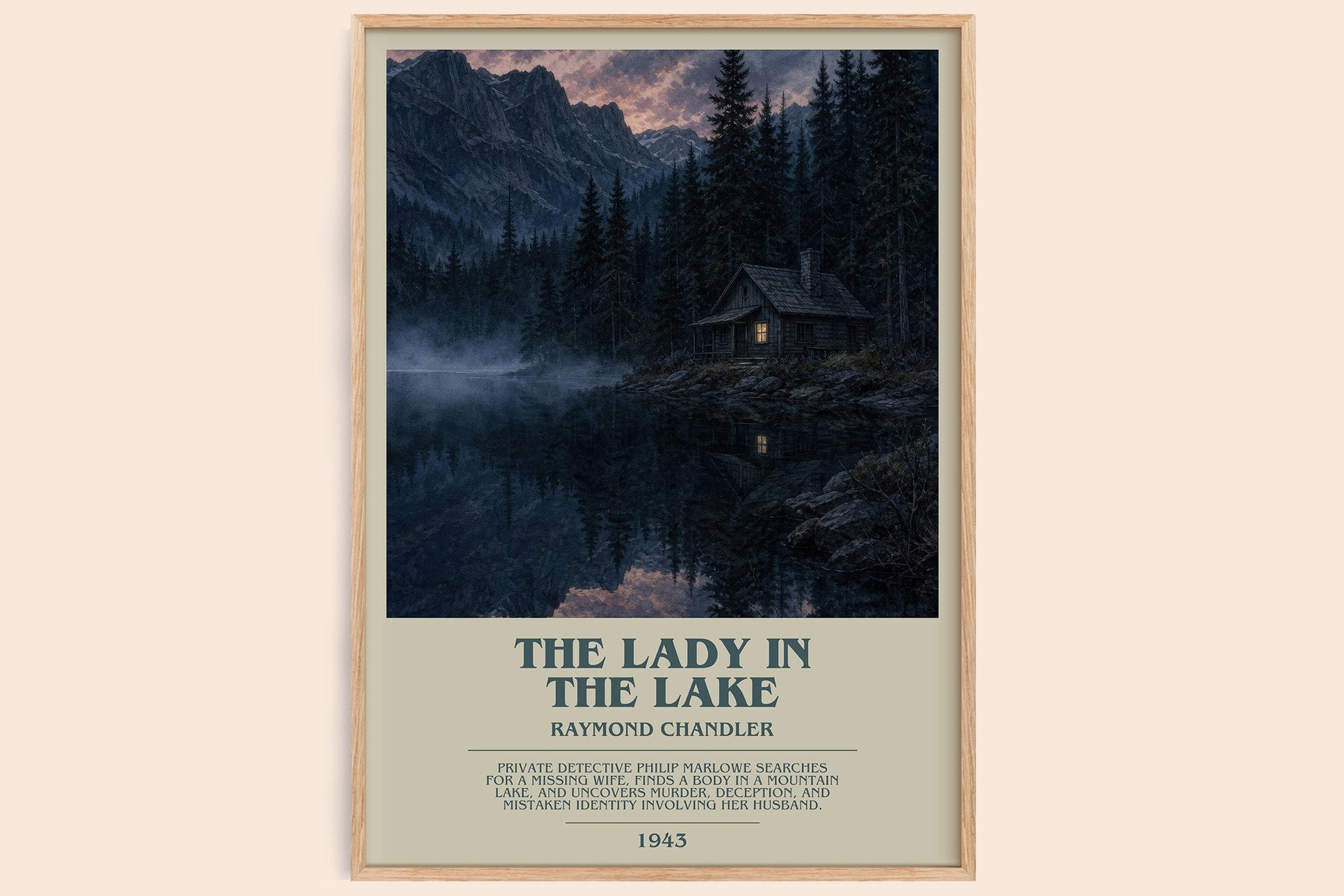 The Lady in the Lake Bookish Wall Art by Raymond Chandler