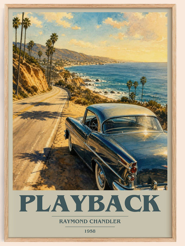 Playback book cover book poster by Raymond Chandler – framed literary art print