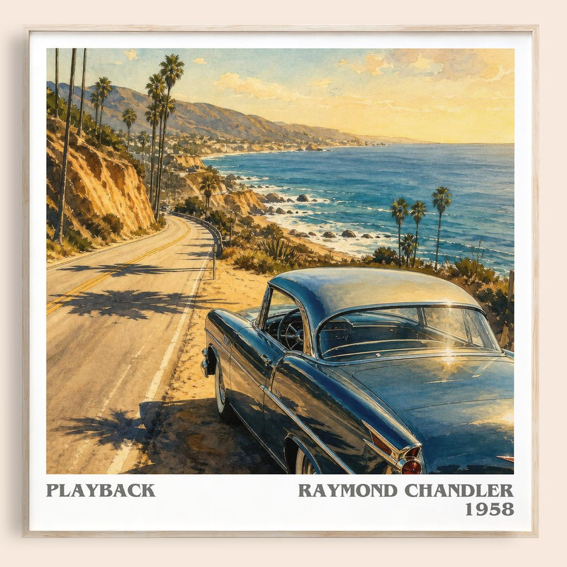 Playback literary book poster by Raymond Chandler – framed literary art print
