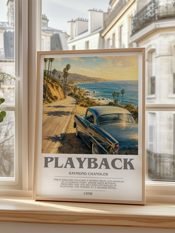 Playback bookish poster colour and style options – Raymond Chandler book art