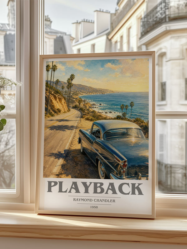 Playback book cover poster colour and style options – Raymond Chandler book art