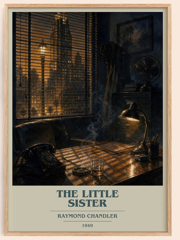The Little Sister book cover book poster by Raymond Chandler – framed literary art print